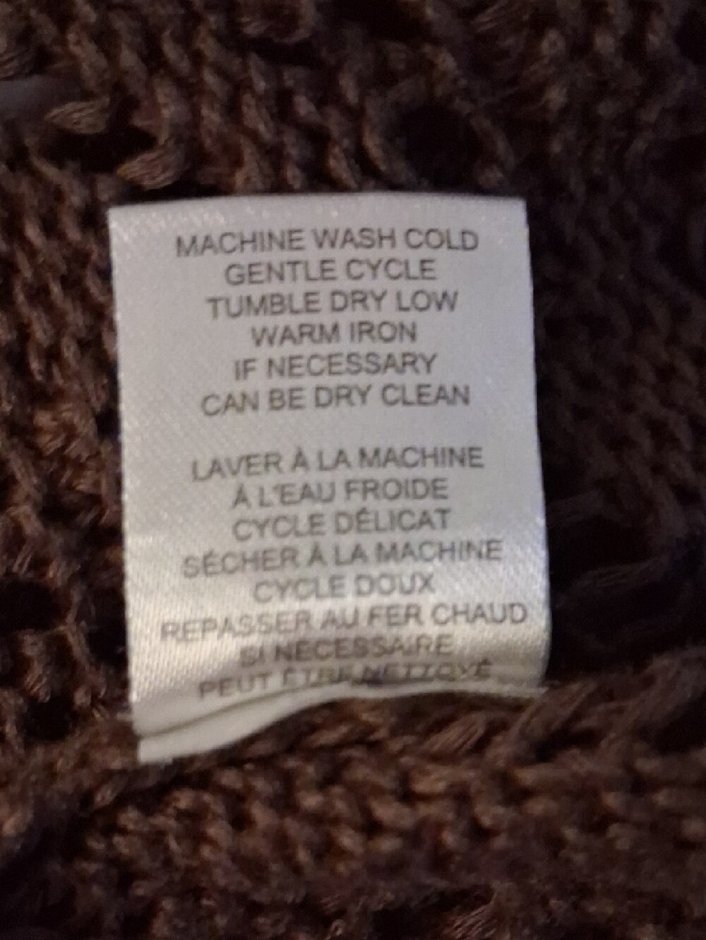 Chelsea & Theodore Chocolate Brown Open-Knit Long Cardigan - Picture 3 of 4